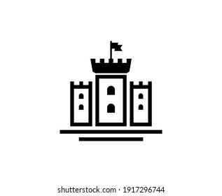 Castle Logo Tower Vector Icon 