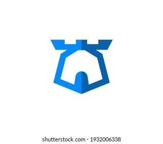 Castle logo tower wall medieval vector 