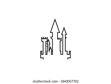 castle logo vector design icon svg