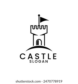 logo del castillo logo del Vector emblema heráldica fantasía medieval reino real fortaleza histórica