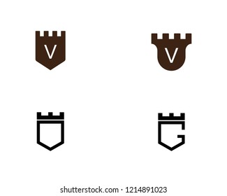 Castle Logo vector icon illustration design 
