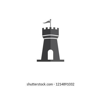 Castle Logo vector icon illustration design 
