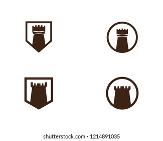 Castle Logo vector icon illustration design 
