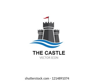 Castle Logo vector icon illustration design 