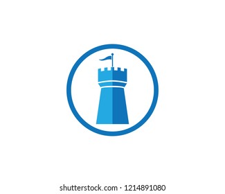 Castle Logo vector icon illustration design 