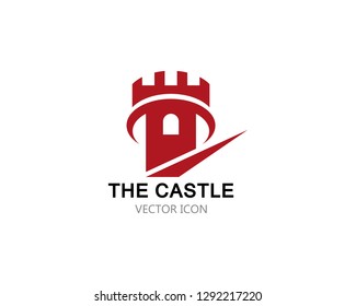 Castle Logo vector icon illustration design 