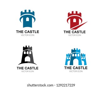 Castle Logo vector icon illustration design 
