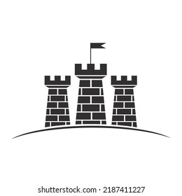 Castle logo vector icon illustration design.