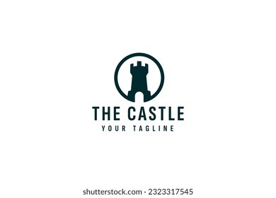 Castle logo vector icon illustration