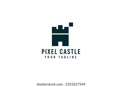 Ilustración del icono del vector del logotipo del castillo
