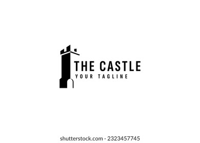 Castle logo vector icon illustration