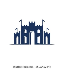 Diseño de ilustración de icono de Vector de logotipo de castillo