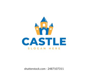 castle logo vector illustration. bounce house logo template