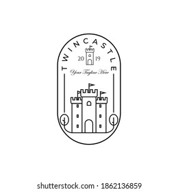 Castle logo vector illustration design, creative logo for brand, twin castle