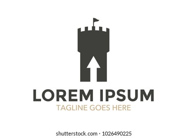 castle logo. vector illustration. minimalist