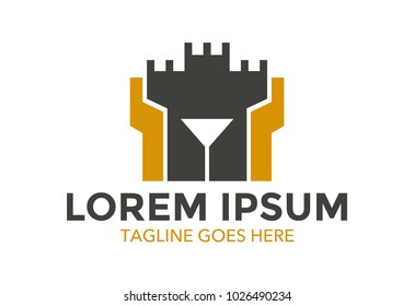 castle logo. vector illustration. minimalist