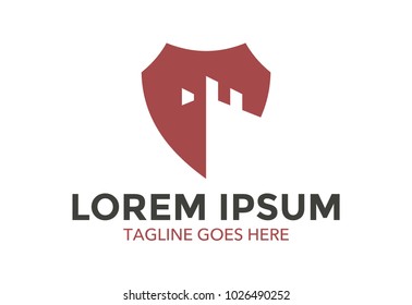 castle logo. vector illustration. minimalist