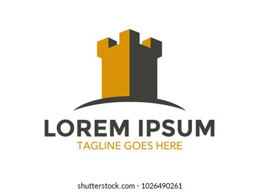 castle logo. vector illustration. minimalist