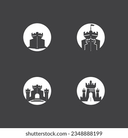 Plantilla de ilustración del vector del logotipo del castillo