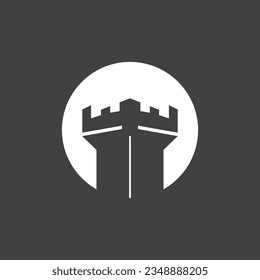 Plantilla de ilustración del vector del logotipo del castillo