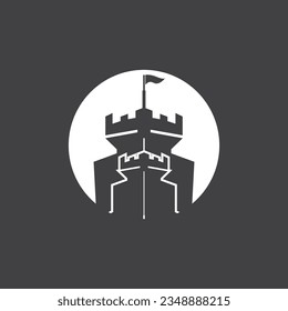 Castle logo vector illustration template
