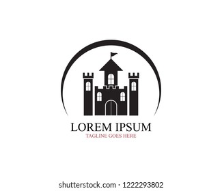 castle logo vector template illustration