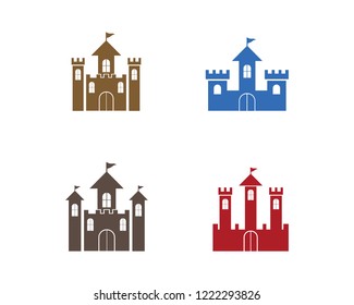 castle logo vector template illustration
