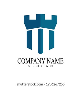 ilustración de vector de logotipo de castillo