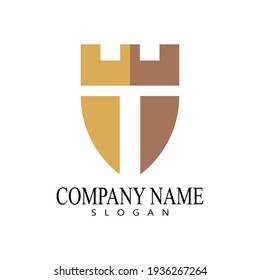 castle logo vector template illustration