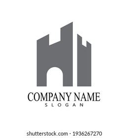 ilustración de vector de logotipo de castillo