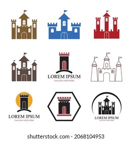 castle logo vector template illustration