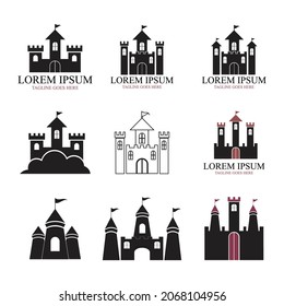 castle logo vector template illustration