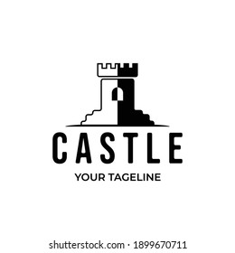 castle logo vintage minimalist design 