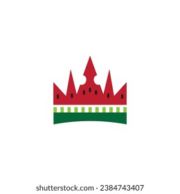 castle logo watermelon vector design illustration