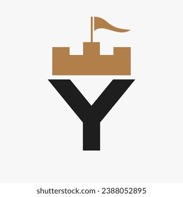 Castle Logo With Y Logo Symbol Vector Template