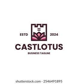 Diseño de logotipo de Vector Castle Lotus