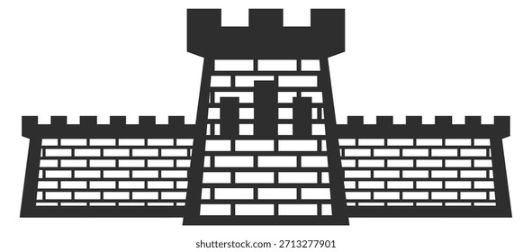 Un castillo hecho de ladrillos con una torre alta