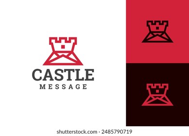 castle mail vector logo design