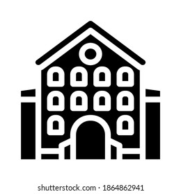 castle main building glyph icon vector. castle main building sign. isolated contour symbol black illustration
