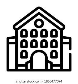 castle main building line icon vector. castle main building sign. isolated contour symbol black illustration