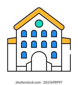 castle main building line icon vector. castle main building sign. isolated symbol illustration