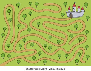 Castle maze graphic color sketch illustration vector