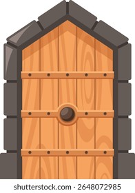 Ilustração do vetor da porta medieval do castelo