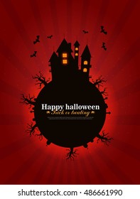 Castle and moon Halloween background