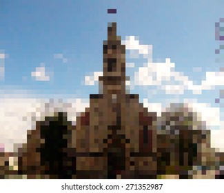 Castle. Mosaic technique.