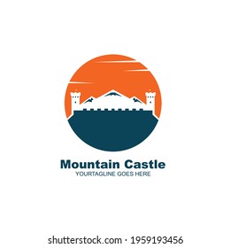 castle mountain  icon vector illustration design template