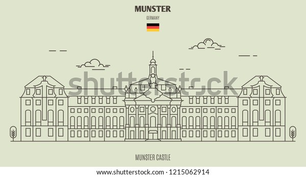 Castle Munster Germany Landmark Icon Linear Stock Vector (Royalty Free ...