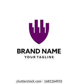 castle music logo vector design