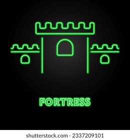 castle neon sign, modern glowing banner design, colorful modern design trend on black background. Vector illustration.