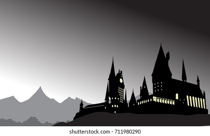 castle at night